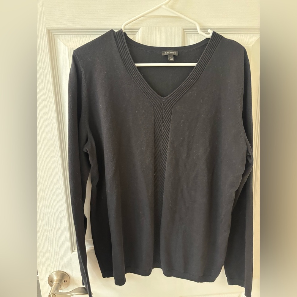Talbots Black V-Neck Sweater